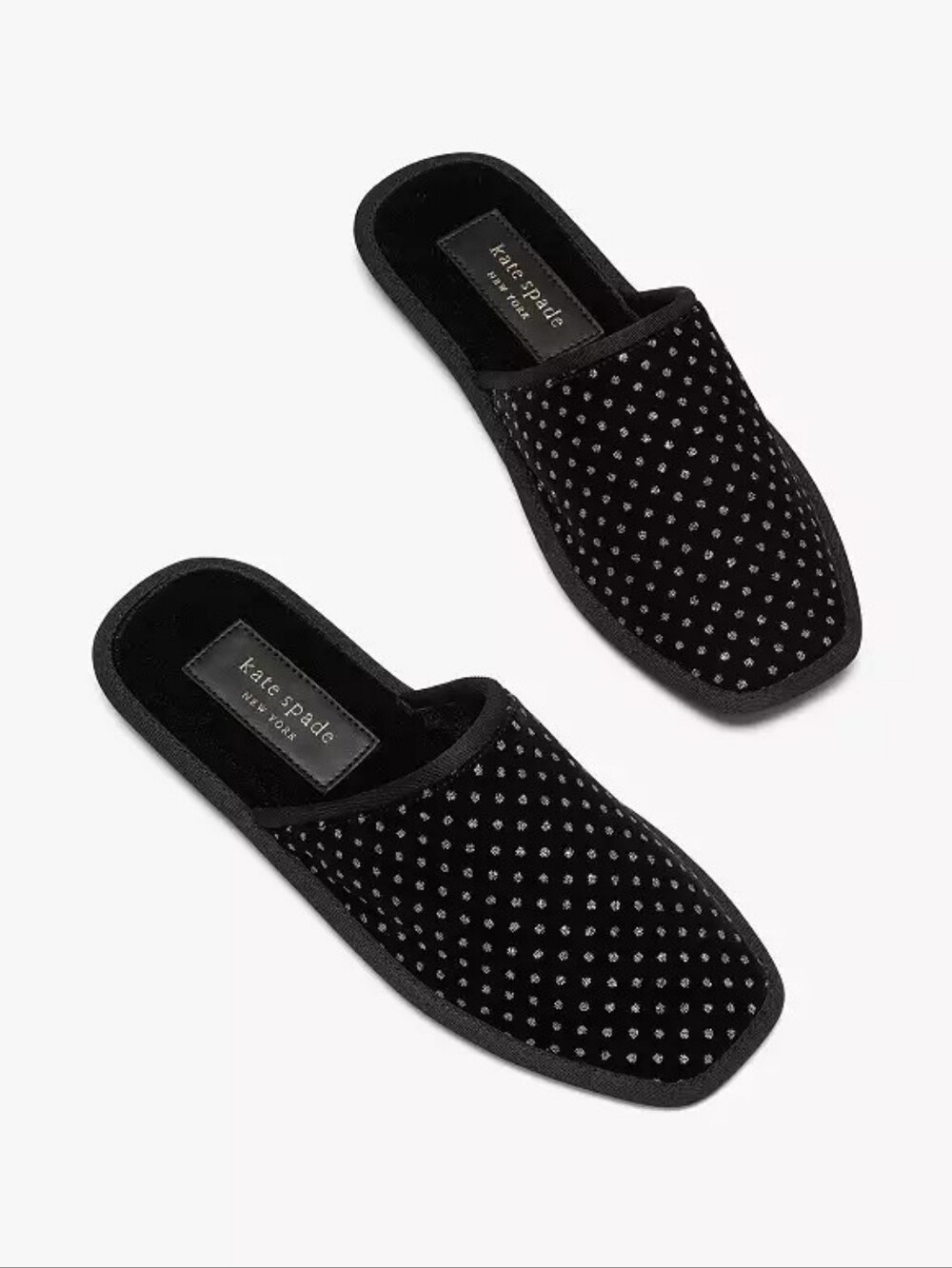 Kate Spade | Dove Slippers In Black With Glitter